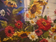 Картина Цветы из сада - вышивка,  ручная работа