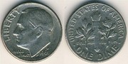 Продаю монету united states of america one dime 1969 in god we trust